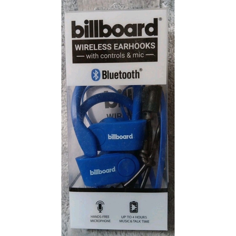 Billboard‎ Wireless Earhooks with Controls and Mic Blue BB2426
